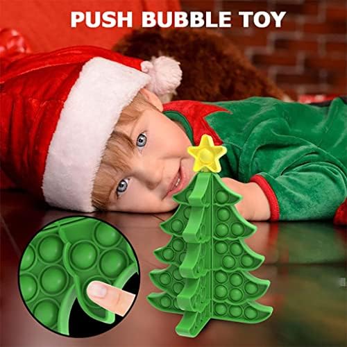 דחף בועת פופ פופ לקשקש צעצוע חושי אוטיזם מיוחד צרכים מיוחדים של סיליקון משכך צעצוע 3D עץ חג המולד פופ צעצוע של