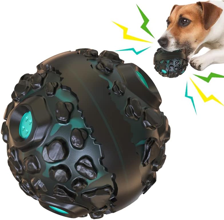 4.5''shwobble Giggle Dog Ball, כדור צעצוע של כלב מוזר, כדור חיית מחמד מפוצל, שכבה כפולה אולטרה עמידה עמידה קשוחה
