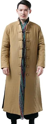 NFYM's Men Winter's Maxijacket כותנה מרופדת מעיל מעיל חליפת טאנג סינית מסורתית בסגנון פארקה חמה חמה