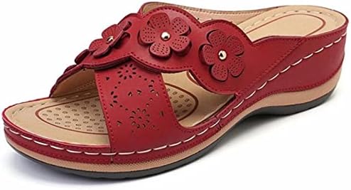 נעלי בית לנשים וינטג 'צולב בוהן פתוחה שקופית קיץ קיץ פרחים פרחים סנדלי טריז סנדלים נשים חיצוניות חיצוניות