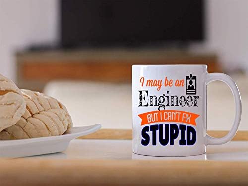 ספל קפה מצחיק, ספל מהנדס, אני יכול להיות מהנדס אבל אפילו אני לא יכול לתקן טיפש, מהנדס כוס קפה 11 עוז חידוש ספל