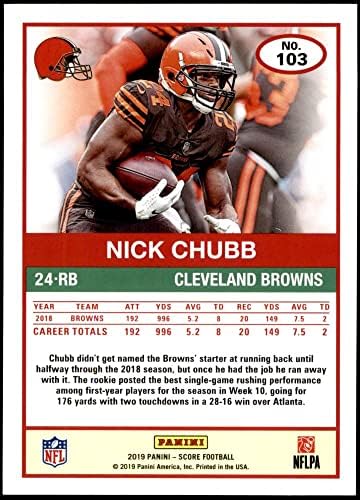 ציון 2019 103 Nick Chubb Browns-Fb NM/MT Browns-FB ג'ורג'יה