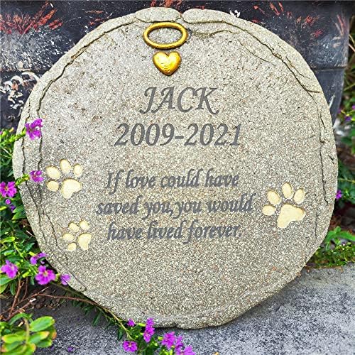 סומיס אישית לחיות מחמד כלב זיכרון אבנים לוחות זיכרון, צורה עגולה לחיות מחמד כלב קבר מצבות גן אבנים חקוק