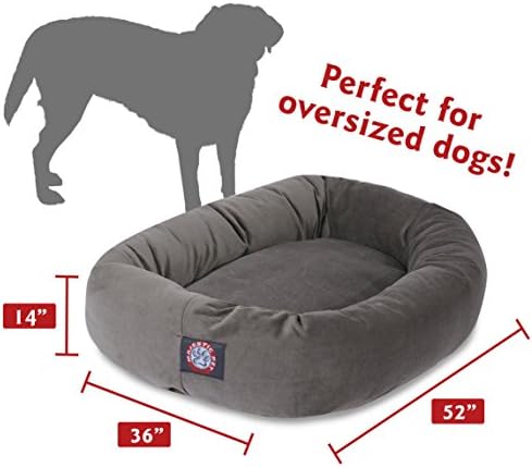 52 מיטת חיזוק כלבים של זמש אפורים על ידי מוצרי מחמד מלכותיים, קטיפה אפורה